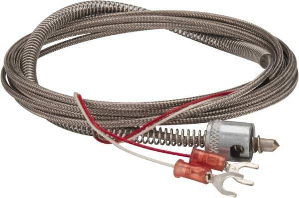 Thermo Electric - 32 to 900°F, J Universal Temp, Thermocouple Probe - 9-1/2 Ft. Cable Length, Stripped Ends with Spade Lugs, 1/4 Inch Probe Sheath Length, 1 Sec Response Time - Apex Tool & Supply
