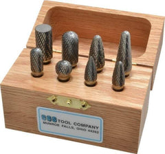 SGS Pro - 8 Piece, 1/4" Shank Burr Set - Tungsten Carbide, Multiple Head Shape - Apex Tool & Supply