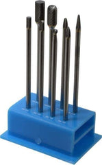 SGS Pro - 8 Piece, 1/4" Shank Burr Set - Tungsten Carbide, Multiple Head Shape - Apex Tool & Supply