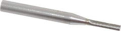 SGS Pro - 1/8" Cut Diam, 1/4" Shank Diam, Cylinder Head Single Cut Burr - Carbide, Flat End, 5/8" LOC, 2" OAL - Apex Tool & Supply