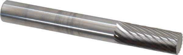 SGS Pro - 1/4" Cut Diam, 1/4" Shank Diam, Cylinder Head Single Cut Burr - Carbide, Flat End, 5/8" LOC - Apex Tool & Supply
