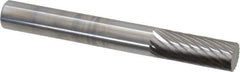 SGS Pro - 1/4" Cut Diam, 1/4" Shank Diam, Cylinder Head Single Cut Burr - Carbide, Flat End, 5/8" LOC - Apex Tool & Supply