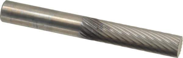 SGS Pro - 1/4" Cut Diam, 1/4" Shank Diam, Cylinder Head Single Cut Burr - Carbide, Flat End, 1" LOC, 2" OAL - Apex Tool & Supply
