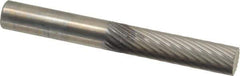SGS Pro - 1/4" Cut Diam, 1/4" Shank Diam, Cylinder Head Single Cut Burr - Carbide, Flat End, 1" LOC, 2" OAL - Apex Tool & Supply