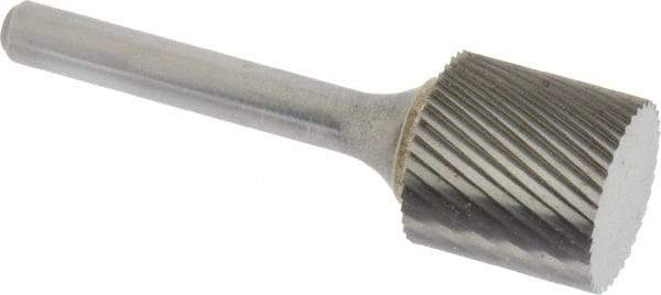 SGS Pro - 3/4" Cut Diam, 1/4" Shank Diam, Cylinder Head Single Cut Burr - Carbide, Flat End, 3/4" LOC, 2-1/2" OAL - Apex Tool & Supply