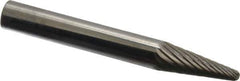 SGS Pro - 1/4" Cut Diam, 1/4" Shank Diam, Taper Head Single Cut Burr - Carbide, Radius End, 5/8" LOC - Apex Tool & Supply