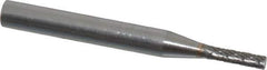 SGS Pro - 1/8" Cut Diam, 1/4" Shank Diam, Cylinder Head Double Cut Burr - Carbide, Flat End, 1/2" LOC - Apex Tool & Supply