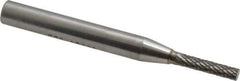 SGS Pro - 1/8" Cut Diam, 1/4" Shank Diam, Cylinder Head Double Cut Burr - Carbide, Flat End, 5/8" LOC, 2" OAL - Apex Tool & Supply