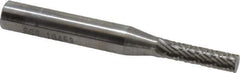 SGS Pro - 5/32" Cut Diam, 1/4" Shank Diam, Cylinder Head Double Cut Burr - Carbide, Flat End, 5/8" LOC - Apex Tool & Supply