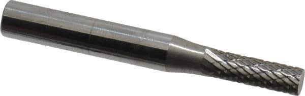 SGS Pro - 3/16" Cut Diam, 1/4" Shank Diam, Cylinder Head Double Cut Burr - Carbide, Flat End, 5/8" LOC, 2" OAL - Apex Tool & Supply