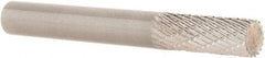 SGS Pro - 1/4" Cut Diam, 1/4" Shank Diam, Cylinder Head Double Cut Burr - Carbide, Flat End, 5/8" LOC, 2" OAL - Apex Tool & Supply