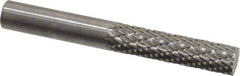 SGS Pro - 1/4" Cut Diam, 1/4" Shank Diam, Cylinder Head Double Cut Burr - Carbide, Flat End, 1" LOC, 2" OAL - Apex Tool & Supply