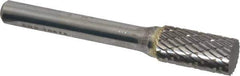 SGS Pro - 3/8" Cut Diam, 1/4" Shank Diam, Cylinder Head Double Cut Burr - Carbide, Flat End, 3/4" LOC, 2-1/2" OAL - Apex Tool & Supply