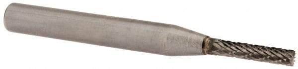 SGS Pro - 1/8" Cut Diam, 1/4" Shank Diam, Cylinder with End Cut Head Double Cut Burr - Carbide, End Cut End, 5/8" LOC, 2" OAL - Apex Tool & Supply