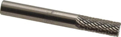 SGS Pro - 1/4" Cut Diam, 1/4" Shank Diam, Cylinder with End Cut Head Double Cut Burr - Carbide, End Cut End, 5/8" LOC, 2" OAL - Apex Tool & Supply