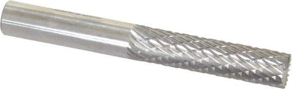 SGS Pro - 1/4" Cut Diam, 1/4" Shank Diam, Cylinder with End Cut Head Double Cut Burr - Carbide, End Cut End, 1" LOC - Apex Tool & Supply