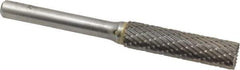 SGS Pro - 3/8" Cut Diam, 1/4" Shank Diam, Cylinder with End Cut Head Double Cut Burr - Carbide, End Cut End, 1-1/2" LOC - Apex Tool & Supply