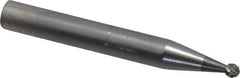 SGS Pro - 1/8" Cut Diam, 1/4" Shank Diam, Ball Head Double Cut Burr - Carbide, Radius End, 3/32" LOC - Apex Tool & Supply