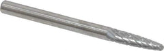 SGS Pro - 1/4" Cut Diam, 1/4" Shank Diam, Tree with Radius Head Double Cut Burr - Carbide, Radius End, 3/4" LOC - Apex Tool & Supply