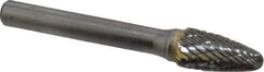 SGS Pro - 3/8" Cut Diam, 1/4" Shank Diam, Tree with Radius Head Double Cut Burr - Carbide, Radius End, 3/4" LOC - Apex Tool & Supply