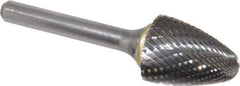 SGS Pro - 3/4" Cut Diam, 1/4" Shank Diam, Tree with Radius Head Double Cut Burr - Carbide, Radius End, 1" LOC - Apex Tool & Supply