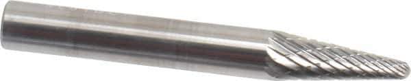 SGS Pro - 1/4" Cut Diam, 1/4" Shank Diam, Taper Head Double Cut Burr - Carbide, Radius End, 5/8" LOC - Apex Tool & Supply