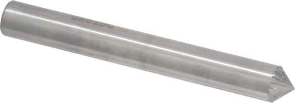 SGS Pro - 1/4" Cut Diam, 1/4" Shank Diam, Cone Head Double Cut Burr - Carbide, Point End, 1/8" LOC, 2" OAL - Apex Tool & Supply
