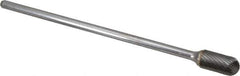 SGS Pro - 1/2" Cut Diam, 1/4" Shank Diam, Cylinder with Radius Head Single Cut Burr - Carbide, Radius End, 1" LOC - Apex Tool & Supply