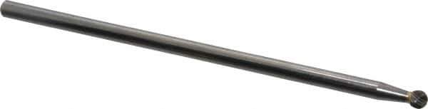 SGS Pro - 1/4" Cut Diam, 1/4" Shank Diam, Ball Head Single Cut Burr - Carbide, Radius End, 7/32" LOC - Apex Tool & Supply