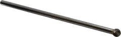 SGS Pro - 3/8" Cut Diam, 1/4" Shank Diam, Ball Head Single Cut Burr - Carbide, Radius End, 5/16" LOC - Apex Tool & Supply