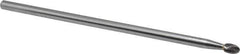 SGS Pro - 1/4" Cut Diam, 1/4" Shank Diam, Oval Head Single Cut Burr - Carbide, Radius End, 3/8" LOC - Apex Tool & Supply