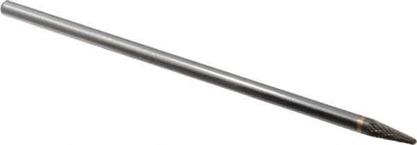 SGS Pro - 1/4" Cut Diam, 1/4" Shank Diam, Taper Head Double Cut Burr - Carbide, Radius End, 5/8" LOC - Apex Tool & Supply