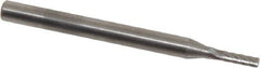 SGS Pro - 1/16" Cut Diam, 1/8" Shank Diam, Cylinder Head Single Cut Burr - Carbide, Flat End, 1/4" LOC, 1-1/2" OAL - Apex Tool & Supply