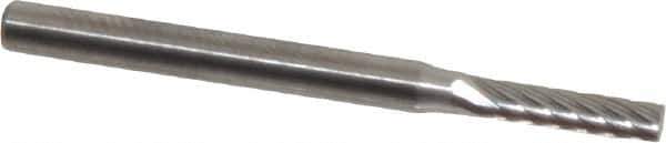 SGS Pro - 3/32" Cut Diam, 1/8" Shank Diam, Cylinder Head Single Cut Burr - Carbide, Flat End, 7/16" LOC, 1-1/2" OAL - Apex Tool & Supply