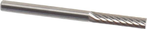 SGS Pro - 1/8" Cut Diam, 1/8" Shank Diam, Cylinder Head Single Cut Burr - Carbide, Flat End, 9/16" LOC, 1-1/2" OAL - Apex Tool & Supply