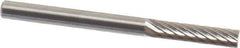 SGS Pro - 1/8" Cut Diam, 1/8" Shank Diam, Cylinder Head Single Cut Burr - Carbide, Flat End, 9/16" LOC, 1-1/2" OAL - Apex Tool & Supply