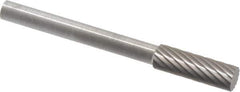 SGS Pro - 5/32" Cut Diam, 1/8" Shank Diam, Cylinder Head Single Cut Burr - Carbide, Flat End, 1/2" LOC - Apex Tool & Supply