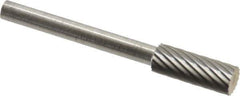 SGS Pro - 3/16" Cut Diam, 1/8" Shank Diam, Cylinder Head Single Cut Burr - Carbide, Flat End, 1/2" LOC - Apex Tool & Supply