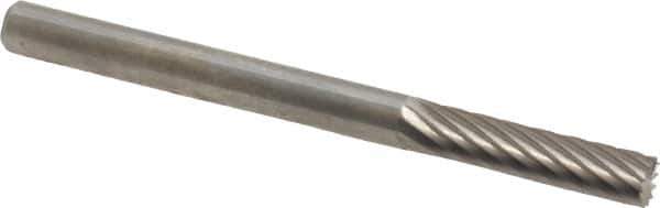 SGS Pro - 1/8" Cut Diam, 1/8" Shank Diam, Cylinder with End Cut Head Single Cut Burr - Carbide, End Cut End, 9/16" LOC - Apex Tool & Supply