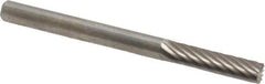 SGS Pro - 1/8" Cut Diam, 1/8" Shank Diam, Cylinder with End Cut Head Single Cut Burr - Carbide, End Cut End, 9/16" LOC - Apex Tool & Supply