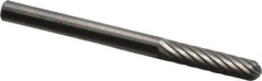 SGS Pro - 1/8" Cut Diam, 1/8" Shank Diam, Cylinder with Radius Head Single Cut Burr - Carbide, Radius End, 9/16" LOC, 1-1/2" OAL - Apex Tool & Supply