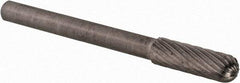 SGS Pro - 5/32" Cut Diam, 1/8" Shank Diam, Cylinder with Radius Head Single Cut Burr - Carbide, Radius End, 1/2" LOC - Apex Tool & Supply