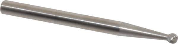 SGS Pro - 3/32" Cut Diam, 1/8" Shank Diam, Ball Head Single Cut Burr - Carbide, Radius End, 3/32" LOC, 1-1/2" OAL - Apex Tool & Supply