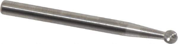 SGS Pro - 1/8" Cut Diam, 1/8" Shank Diam, Ball Head Single Cut Burr - Carbide, Radius End, 1/8" LOC, 1-1/2" OAL - Apex Tool & Supply