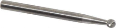 SGS Pro - 1/8" Cut Diam, 1/8" Shank Diam, Ball Head Single Cut Burr - Carbide, Radius End, 1/8" LOC, 1-1/2" OAL - Apex Tool & Supply