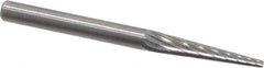 SGS Pro - 1/8" Cut Diam, 1/8" Shank Diam, Cone Head Single Cut Burr - Carbide, Point End, 5/8" LOC, 1-1/2" OAL - Apex Tool & Supply