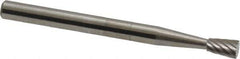 SGS Pro - 1/8" Cut Diam, 1/8" Shank Diam, Inverted Cone Head Single Cut Burr - Carbide, Flat End, 3/16" LOC, 1-1/2" OAL - Apex Tool & Supply