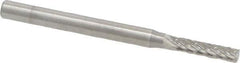 SGS Pro - 3/32" Cut Diam, 1/8" Shank Diam, Cylinder Head Double Cut Burr - Carbide, Flat End, 7/16" LOC, 1-1/2" OAL - Apex Tool & Supply