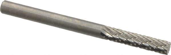 SGS Pro - 1/8" Cut Diam, 1/8" Shank Diam, Cylinder Head Double Cut Burr - Carbide, Flat End, 9/16" LOC, 1-1/2" OAL - Apex Tool & Supply