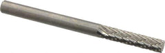 SGS Pro - 1/8" Cut Diam, 1/8" Shank Diam, Cylinder Head Double Cut Burr - Carbide, Flat End, 9/16" LOC, 1-1/2" OAL - Apex Tool & Supply